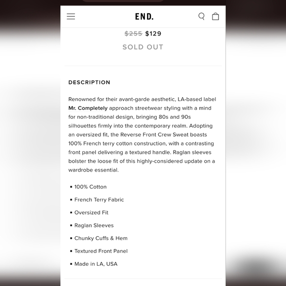 Mr Completely sz XL Reversible Front Crewneck Pullover Sweater Sweatshirt Black - Picture 5 of 14